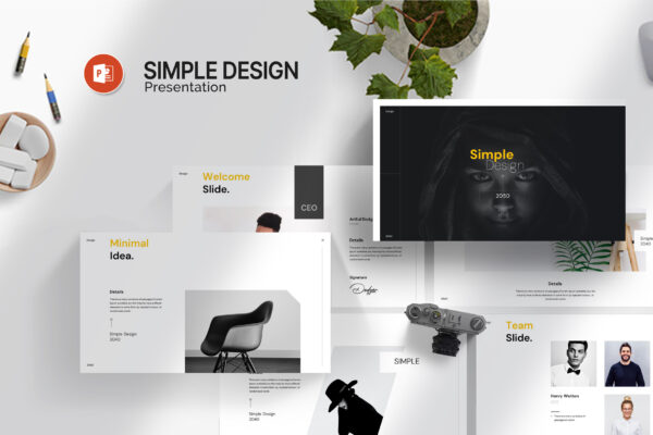 Simple Design PowerPoint Template cover thumb