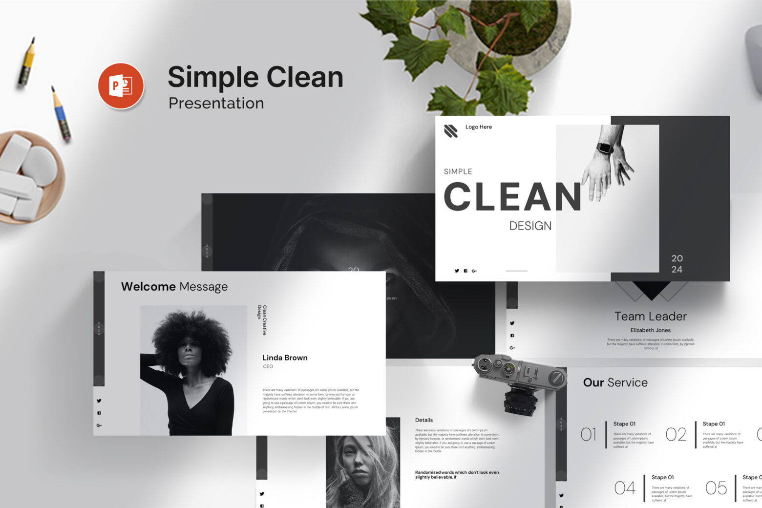 Simple Clean Presentation Template cover image