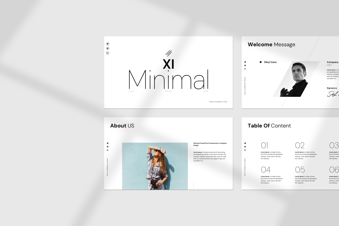 Xi Minimal PowerPoint Template image 1