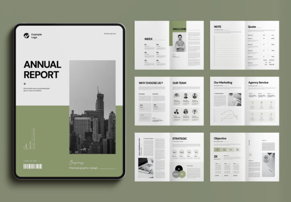 Annual Report Layout Template cover thumb