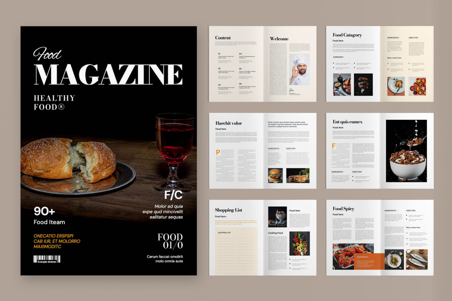 Food Magazine Template cover image
