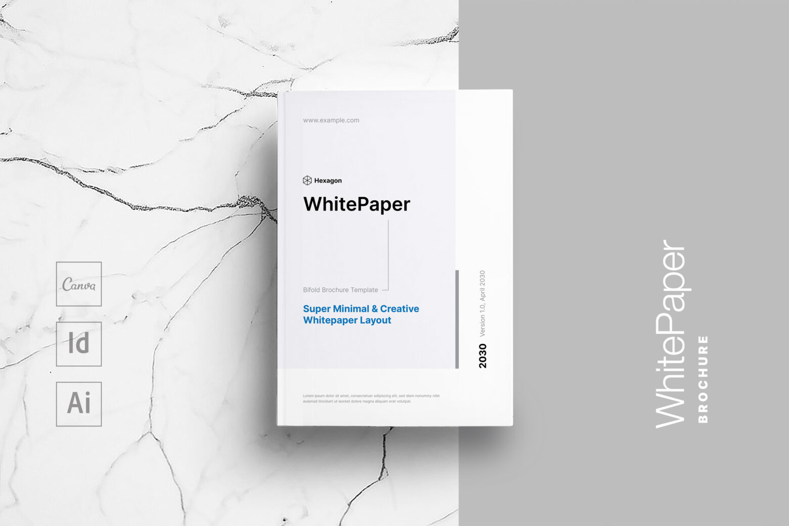 WhitePaper Canva brochure template cover image