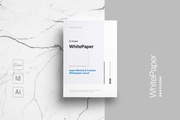 WhitePaper Canva brochure template cover thumb