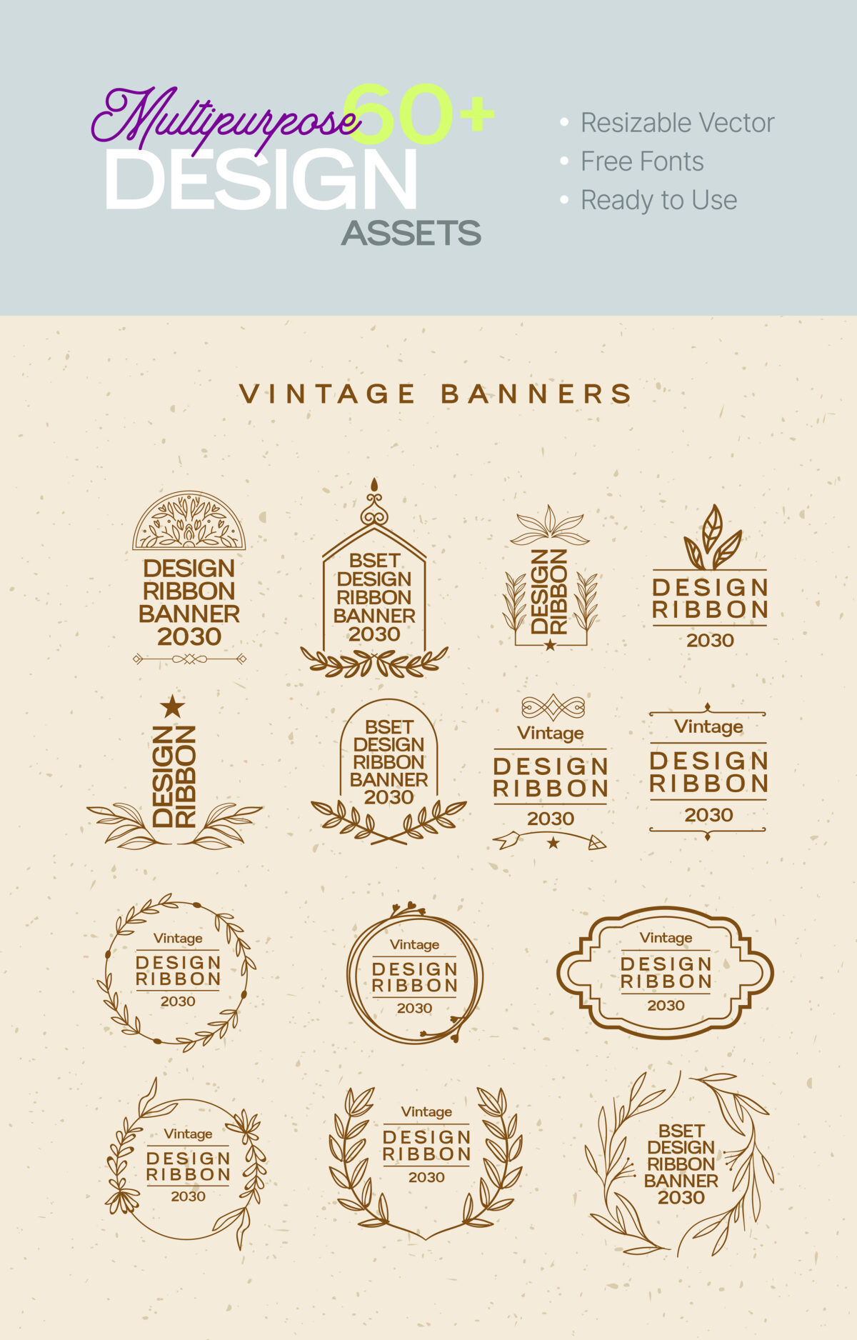 Vintage Design Assets Pack image 1
